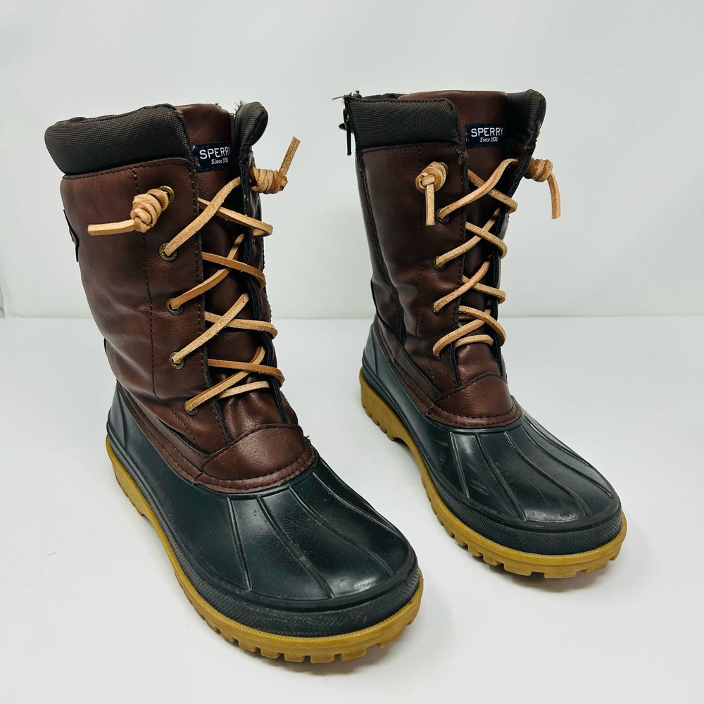 Sperry Trailboard Boot Mid Calf Lace Up Kids Boys Size 4